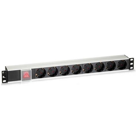 [CR0309] Panel regleta PDU 8 tomas +interruptor en aluminio
